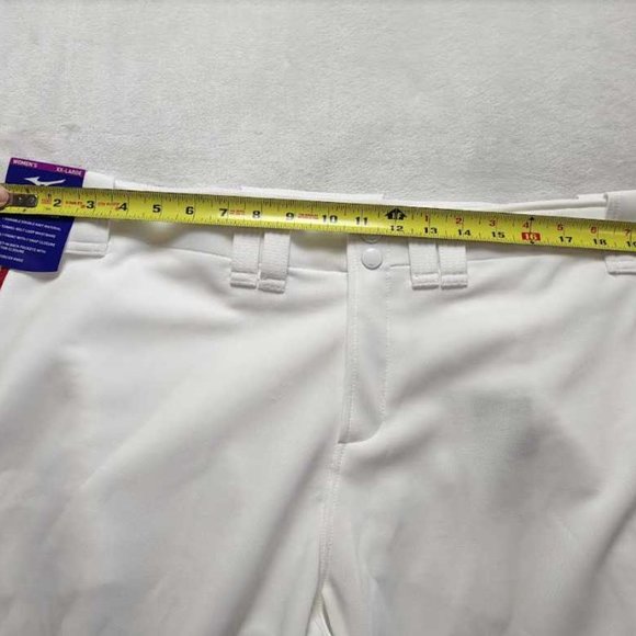 New women's XXL Mizuno Select belted piped fastpitch softball pant in white - Picture 4 of 8